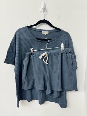 Waffle Knit Short Sleeve & Shorts Set